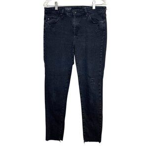 AG Adriano Goldschmied‎ The Midi Ankle Distressed Black Jeggings